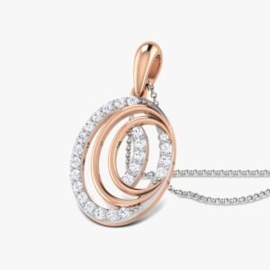 Circle Crescent Diamond Pendant